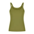 thumbnail image 4 of Wyobmus Womens Casual Tank Tops form Fitting Sleeveless Scoop Neck Tops Ribbed Knit Summer Spaghetti Straps Basic Cami Shirts S-5X A-Green, 4 of 6