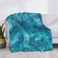 thumbnail image 6 of YFYANG Lightweight Warm Flannel Blanket, Blue Abstract Cloud Texture Throw Blanket for Bed, Sofa, Travel, Camping, 80"x60", 6 of 7