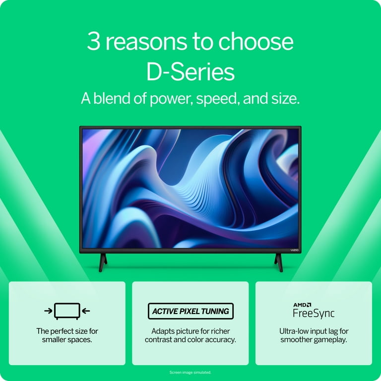 VIZIO - Smart TV Full HD 1080p de 24 pulgadas con Apple AirPlay y  Chromecast integrados, compatibilidad con Alexa, D24f-J09, modelo 2022