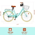 thumbnail image 6 of 24 inch Commuter Bicycle for Adult Men and Women, Comfortable City Bikes with Rear Rack and Basket, Yellow, 6 of 10
