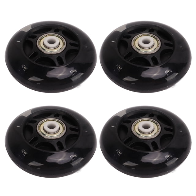 Skate Wheels, Shock Absorption Multi Usage Black 4PCS Strong Grip Inline Skate Flash Wheel for Hockey Skating