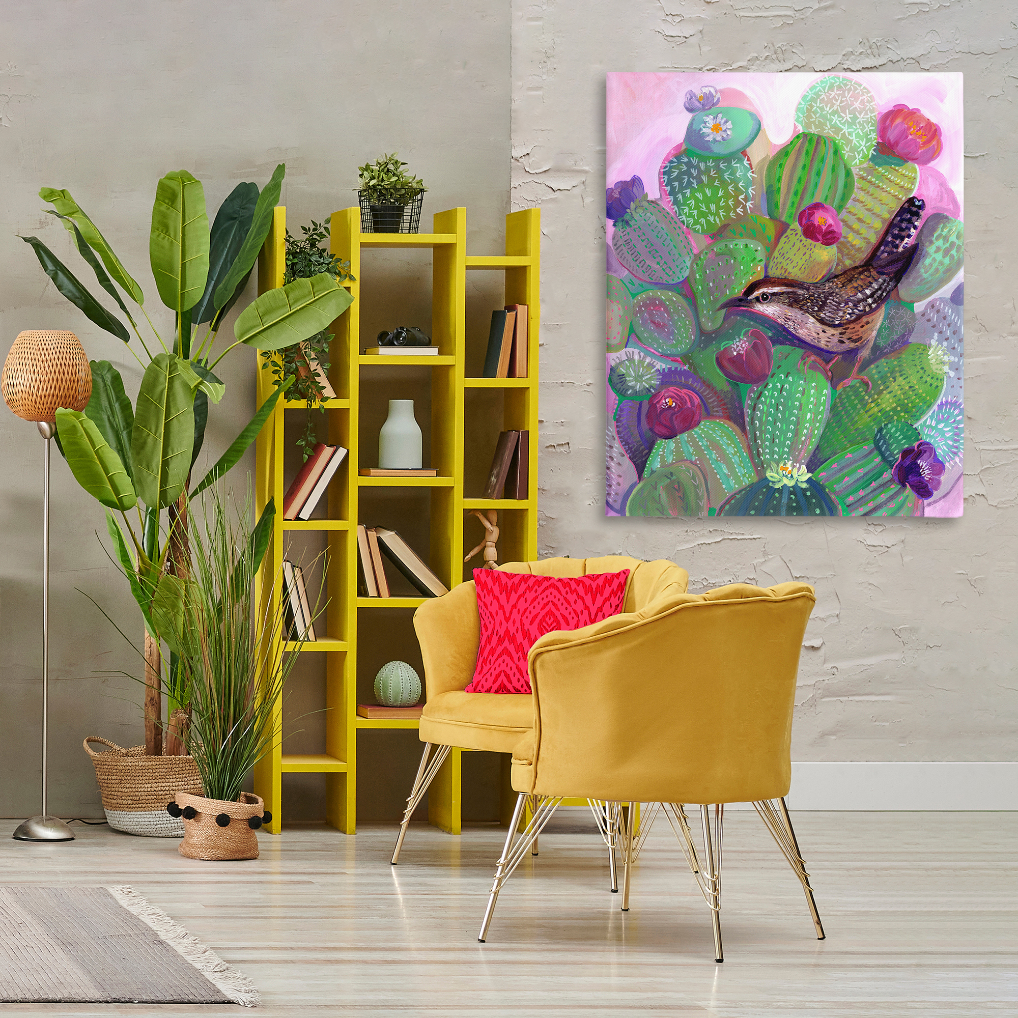 Desert Day Dream Bird Canvas Wall Art, design by Ashley Davis