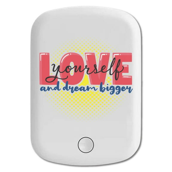 DistinctInk Magnetic Battery Pack, 5000 mAh Wireless Portable Charger with USB-C Cable, Compatible with MagSafe iPhone 14 / 13 / 12 Series - Love Yourself Dream Bigger