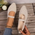 thumbnail image 4 of Women Pointed Toe Flat Shoes Solid Color Knitted Slip on Shoes Casual Breathable Ballet Flats Women Flat Shoes Loafers Women, 4 of 6