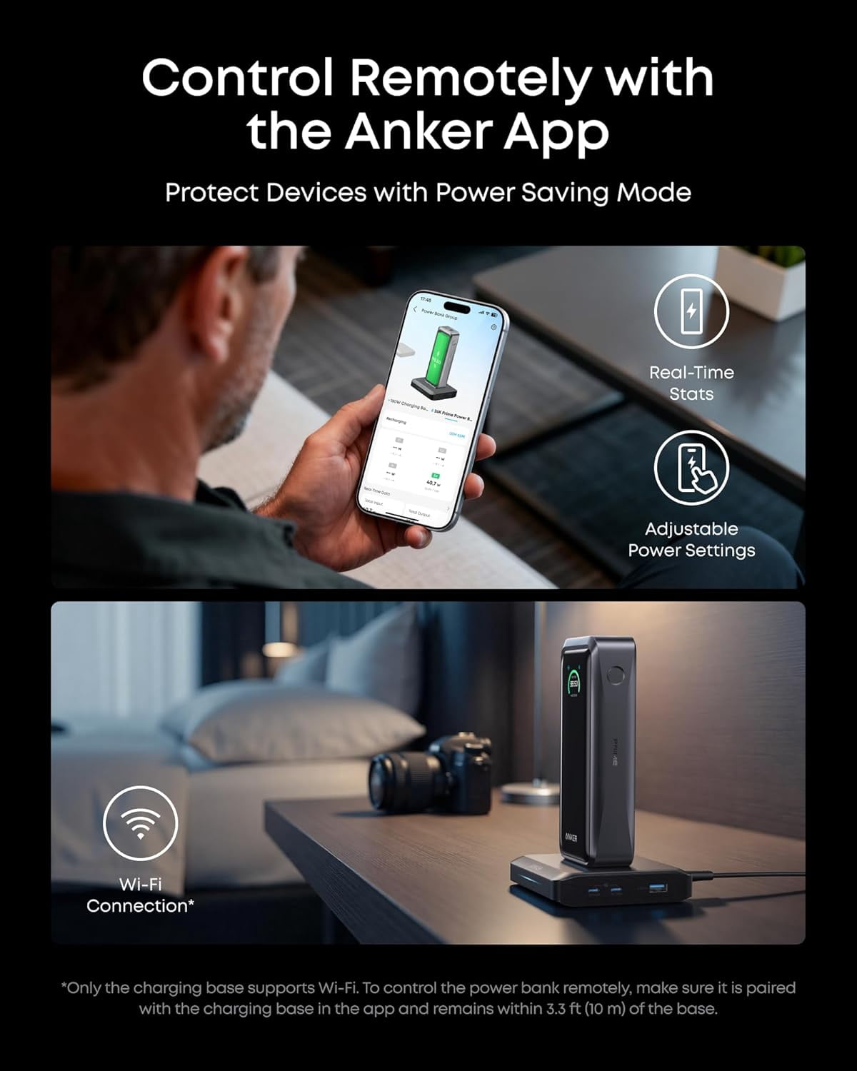 Anker Prime Power Bank and Charging Base, 26,250mAh 300W Max Portable Charger with Base for 6 Devices, Two-Way Charging, TSA-Approved, App Control, compatible for MacBook, iPhone 17 Series, and More