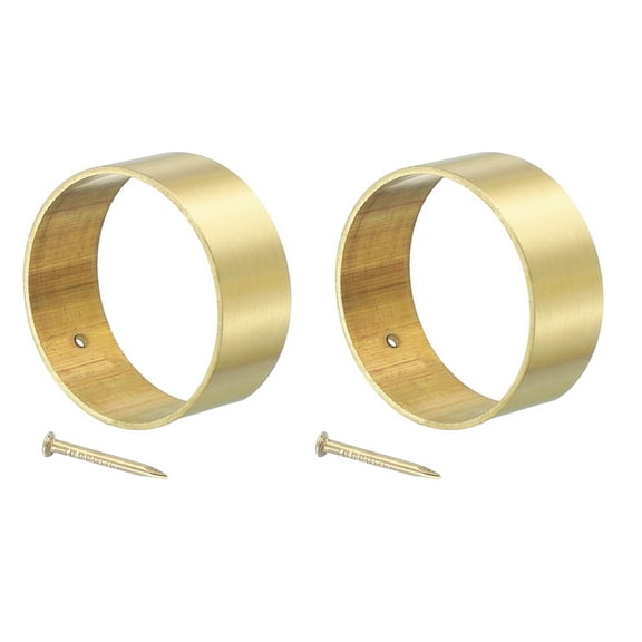 Uxcell 2 Pcs Brass Furniture Foot Cover, 1.85 x 1.97 x 0.79 Inch Round Furniture Pads Leg Cover Gold Table Foot Cap Floor Protector for Chair, Table, Sofa, Bed