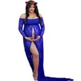 thumbnail image 7 of asdoklhq Maternity Clothes for Women Clearance,Women Pregnants Sexy Photography Props Off Shoulders Lace Nursing Long Dress, 7 of 7