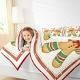 thumbnail image 4 of jejeloiu Kawaii Snowmen Cookie Bedding Comforter Set,Merry Christmas Twin Comforter Sets,Red Khaki Green Bedding Set For Girl,Red White Home Decor Reversible,2pcs, 4 of 8
