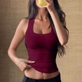 thumbnail image 2 of Women's Ribbed Tank Tops Knit Scoop Neck Sleeveless Fitted Casual Tops Summer Slim Basic Tee Shirts, XL, 2 of 5