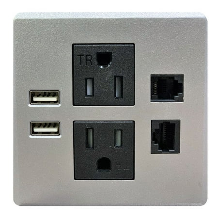 Pwr Plug Power Grommet For Office Desk Fits 3 125 Inch Grommet