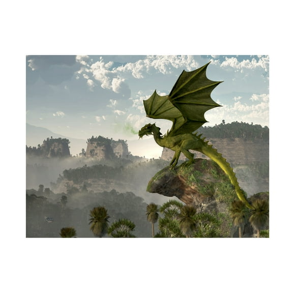 Trademark Fine Art 'Green Dragon' Canvas Art by Daniel Eskridge