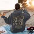 thumbnail image 4 of Faith Over Fear Hoodie for Women Graphic Christian Hoodies with Pockets Hooded Sweatshirt Hoodie Women Pullover, 4 of 5