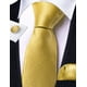 thumbnail image 5 of Conjunto de Corbata Barry.Wang a Cuadros Sólidos Dorados con Pañuelo y Gemelos, 5 of 5