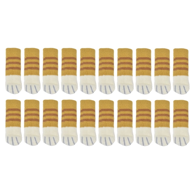 Furniture Socks, Furniture Leg Covers Universal High Elastic For Moving Easily And Reduce Noise Ginger Stripes