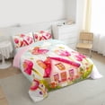 thumbnail image 3 of Castle Fairy Girls Cartoon Fairy Twin Comforter Sets,Cute Floral Castle Bedding Set, 3 of 8