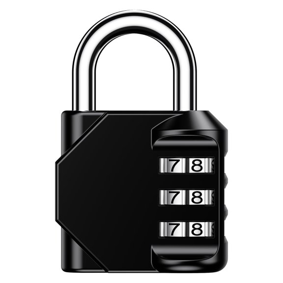 Puroma 1 Pack Locker Lock, 3 Digit Combination Lock, Waterproof Outdoor Padlock for Gym, School, Hasp Storage, Fence, Toolbox, Gate, Case
