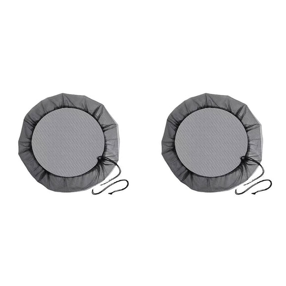 2X Mesh Cover for Rain Barrel with Drawstring,Rain Collection Barrels Netting Screen to Keep Leaves and Debris Out