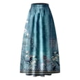 thumbnail image 3 of Blue Womens Long Skirts Women Floral Print Skirt High Waist Party Beach Pocket Long Maxi Skirt Skirts for Women, 3 of 5