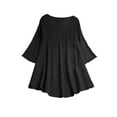 thumbnail image 2 of UKAP Ladies Tops Flowy Blouse Pleated Shirts Loose Holiday Summer Black 3XL, 2 of 3