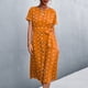 thumbnail image 2 of Vestido estampado lunares de verano, amarillo, manga corta, cinturón, cuello redondo, botón delantero, talla M, 2 of 6