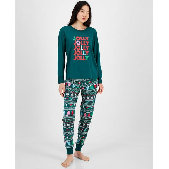 Matching Family Pajamas Women's Mix It Jolly Fair Pajamas Set, Holiday Fairisle, Size Medium