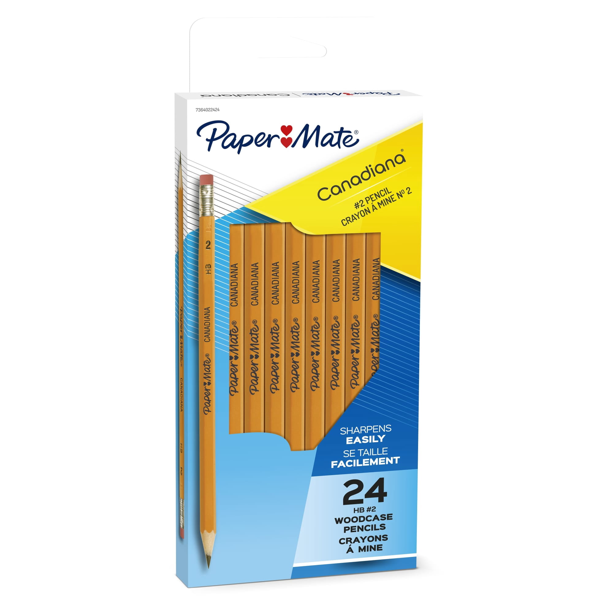 Paper Mate Canadiana #2 Pencils, Reinforced, Break-Resistant Lead When Writing, 24 Count