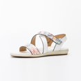 thumbnail image 3 of Vedolay Cute Sandals Womens Wedge Sandals Flower Low Heel Platform Sandals Summer Comfortable Shoes,White 8, 3 of 5