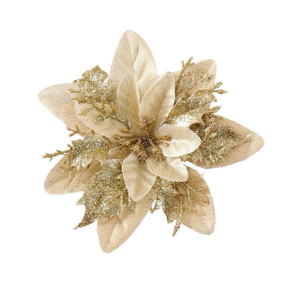 Niceminiwall Set of 12 Artificial Christmas Flowers with Metal Clips for Holiday Decor