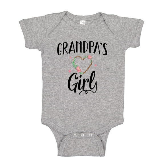 Grandpa's Girl Baby Bodysuit One Piece NB Athletic Heather