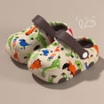thumbnail image 2 of CAUYDY Kids Toddler Clogs Boys Girls Dinosaur Slip on Slides Sandals Summer Beach Pool Outdoor Water Shoes Shower Slippers Garden Clogs(L101-Khaki,1.5), 2 of 4