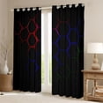 thumbnail image 2 of Feelyou Abstract Black Out Curtains, Red Blue Honeycomb Curtains Pack of 2 (42x63 Each), 2 of 6