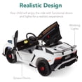 thumbnail image 4 of Best Choice Products Kids 12V Ride On Lamborghini Aventador SV Sports Car Toy w/ Parent Control, AUX Cable - White, 4 of 7