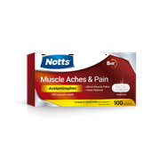 NOTTS Muscle Aches & Pain Relief Medicine 650mg Acetaminophen Pain Reliever, Body aches ,24 Pills