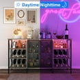 thumbnail image 7 of M optimized Industrial Wine Bar Cabinet with LED Light, Coffee Bar with Wine Rack and Glass Holder, Metal Sideboard Liquor Cabinet with Mesh Door for Living Room, Dining Room, 7 of 7