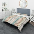 thumbnail image 1 of Designart 'Grunge Line' Mid-Century Modern Bedding Set - Duvet Cover & Shams, 1 of 4