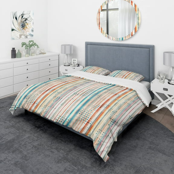 Designart 'Grunge Line' Mid-Century Modern Duvet Cover Set