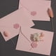 thumbnail image 3 of Un paquete de 5 (19 × 13 cm) exquisitos sobres románticos de color rosa, sobres pequeños y frescos, carta de amor romántica simple, paquete de papelería, pegatinas con sello de cera, boda, Navidad, cu, 3 of 5