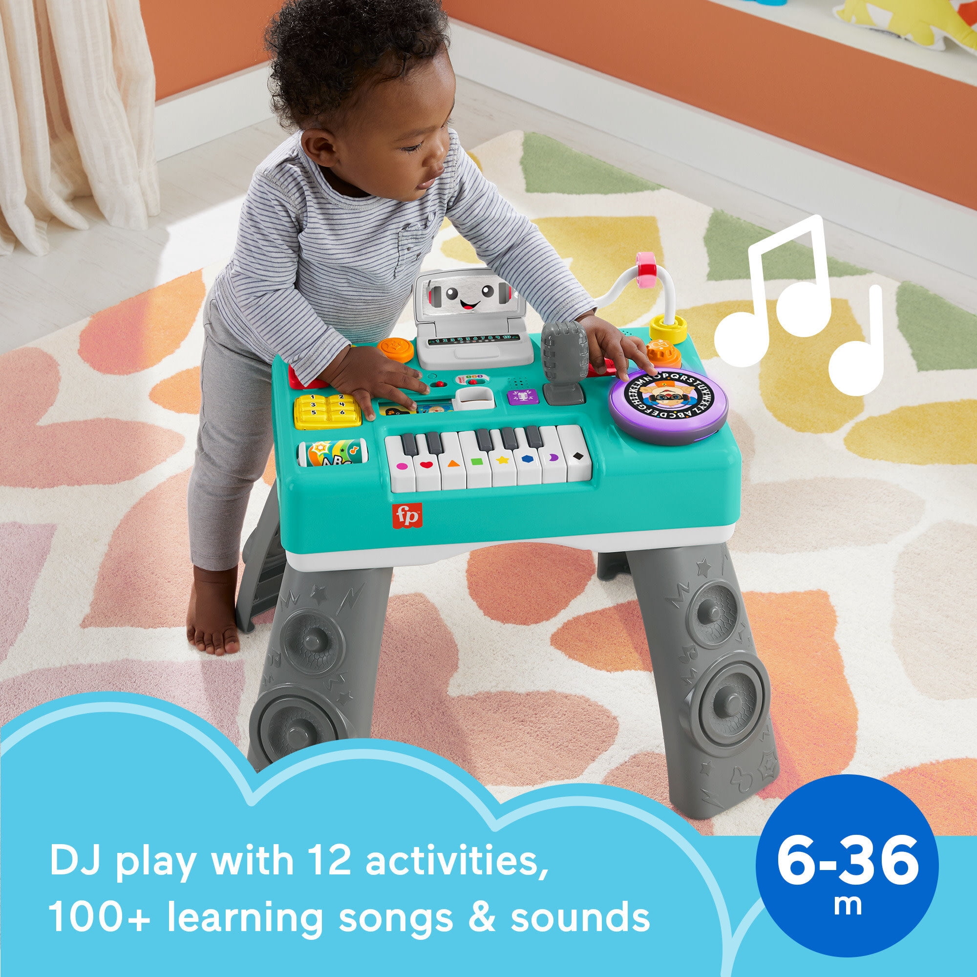 Fisher-Price Laugh & Learn Mix & Learn DJ Table Baby & Toddler Interactive Learning Toy