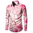 thumbnail image 6 of JLFKNG Mens T-Shirts Short Sleeve Shirts For Men Romantic Valentines Day Love Heart Printed Buttons Up Breathable Shirt Tops Suitable For Vacation, 6 of 7