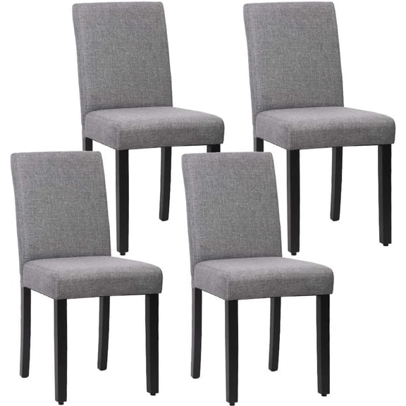 FDW Chaises de Salle à Manger Chaises de Cuisine, Modernes et Confortables, Enfants, Bois, Massif, Gris (Ensemble de 4)