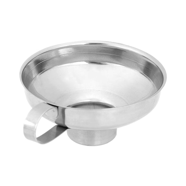 Embudo para conservas de acero inoxidable de boca ancha Embudo grueso para aderezo de ensaladas (S)