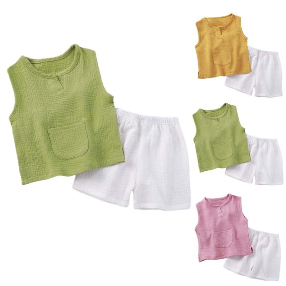 Bxsruta Toddler Kids Boys Girls Outfits Tank Tops and Shorts Summer Casual Clothing Set
