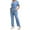 A007-Light Blue, variant on Scrubs for Women Set Scurb Tops and Long Pants V Neck Stretch Nurse Working Uniform with Pockets Clearance Sales Royal Blue XL