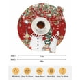 thumbnail image 6 of 15 Inch Round Placemats Set of 6, Red Christmas Non Slip Heat Insulation PP Table Mats, Snowman Xmas Tree Poinsettia Eucalyptus Washable Place Mats for Kitchen Dining Party Table Decor, 6 of 7