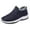 Blue, variant on Men's Winter Hiking Slip-on Sneakers High Top Thermal Sneakers Lightweight Outdoor Shoes Waterproof Thermal Fur Lined Booties Blue