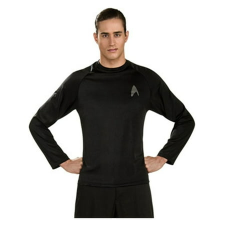 Adult Star Trek Movie Black Captain Kirk Off-Duty Costume Uniform Shirt