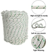 3/8 x 100 ft Double Braid Polyester Rope 4800Lbs Breaking Strength Strong Pulling Rope for Climbing Sailing Camping Swings