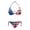 American Flag Pattern, variant on Belize Flag Bikinis Swimsuit for Summer Beach, Two Piece Swimsuit Drawstring Sexy