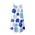 thumbnail image 4 of Boho Sundresses for Women Sleeveless Summer Beach Dresses Floral Print U Neck A Line Spaghetti Straps Mini Dresses, 4 of 5