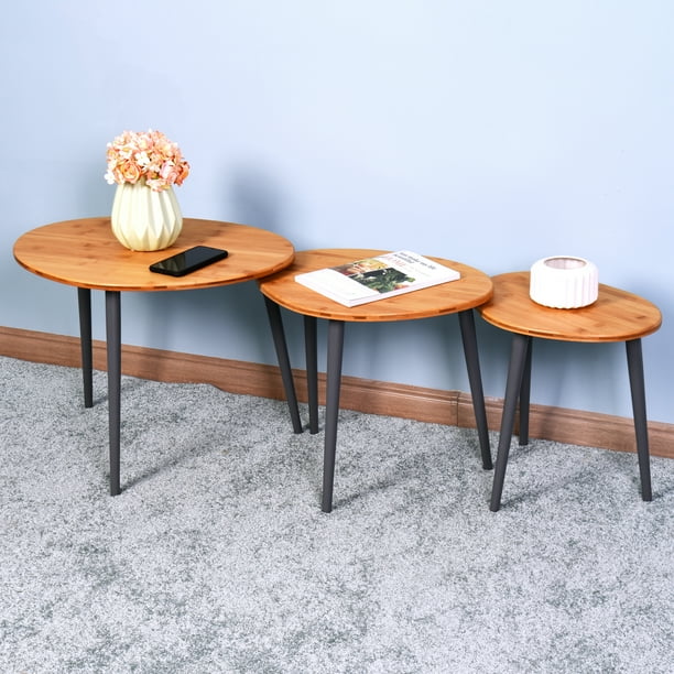 3Piece Nesting Side Coffee Stacking End Tables for Living Room